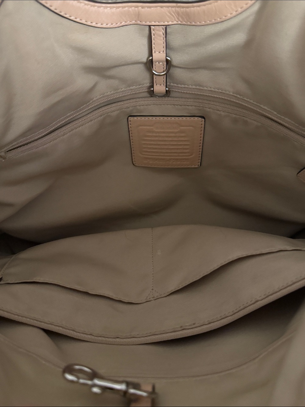 Coach Canvas Tote with Navy & Yellow Stripe Accents - Picture 8 of 16